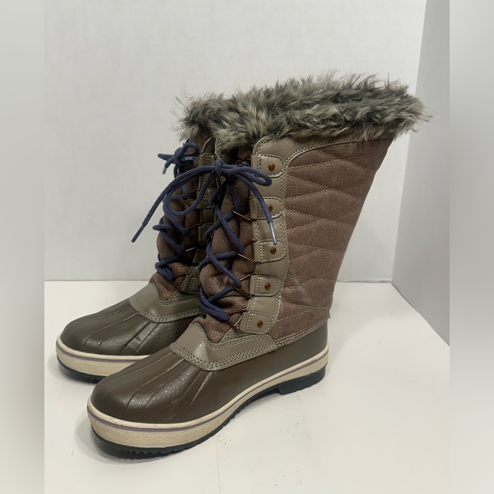 Time And Tru 3M Thinsulate‎ Fabric 12"Long Winter Boots size 8